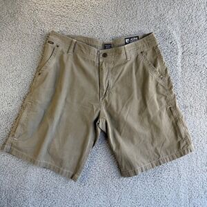 Kuhl Mens Khaki Tan Hiking Shorts Size 36 Outdoor Cargo Utility Trail Shorts